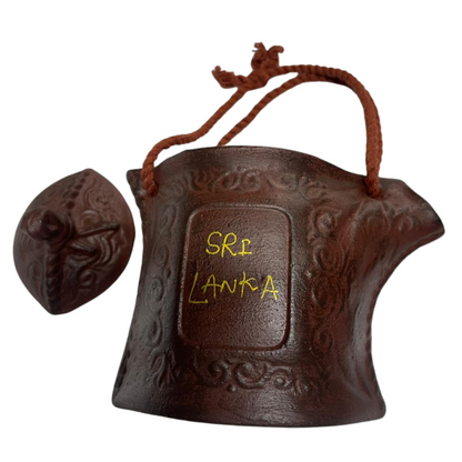 Handmade Clay Teapot Souvenir – 5" with Lid – Sri Lanka