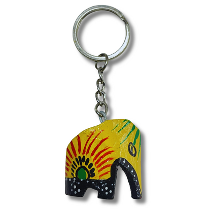 Hand-Painted Wooden Elephant Keychain – Sri Lanka Souvenir (Available in Vibrant Colors)