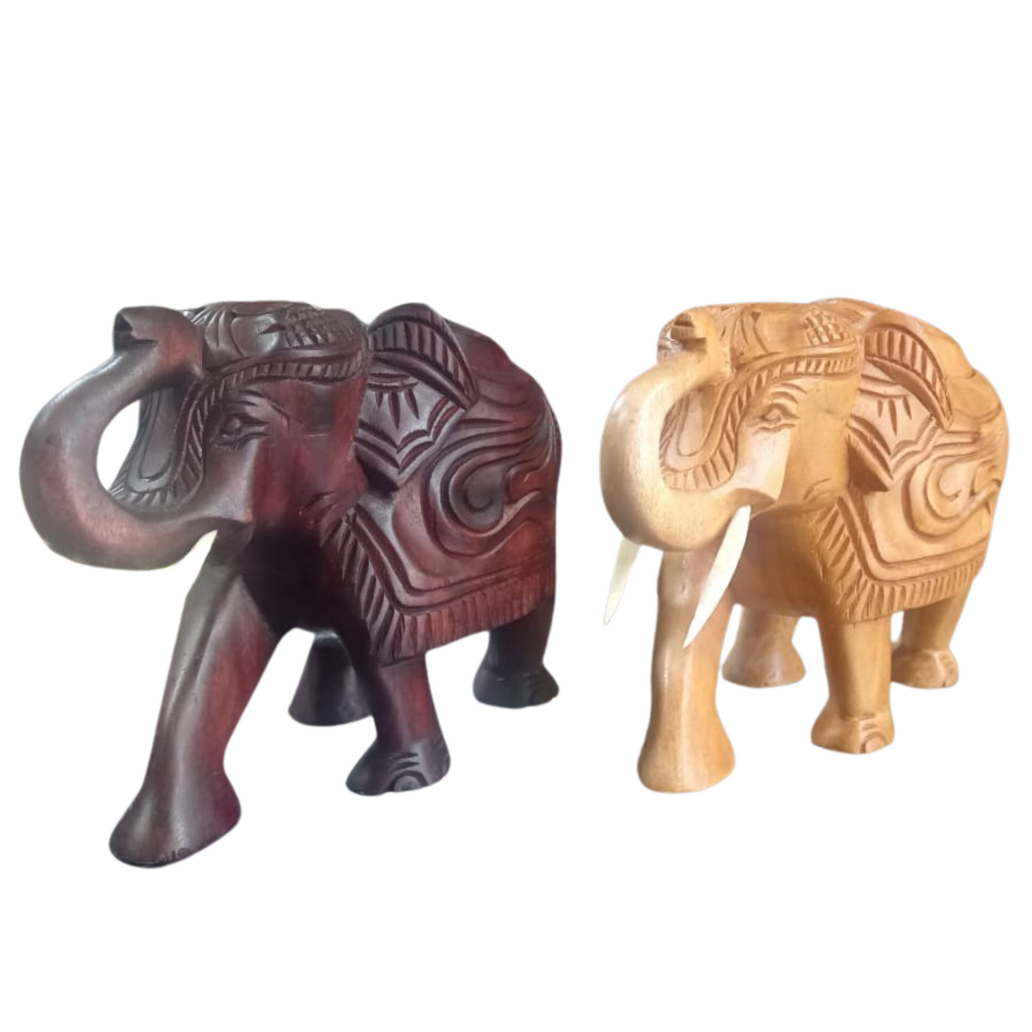 Sri Lankan Mahogany Elephant Carvings – Handcrafted Island Elegance