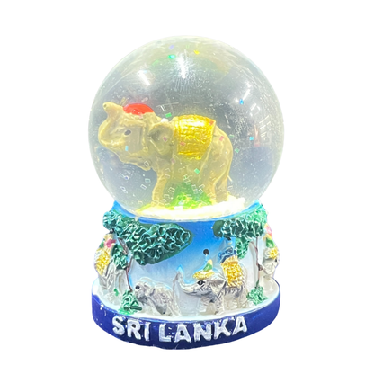 Handcrafted Sri Lanka Elephant Snow Globe – Glitter Water Globe Souvenir & Decorative Gift
