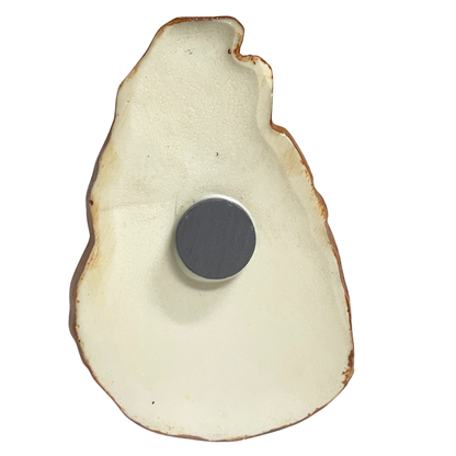 Sri Lanka Map 3D Fridge Magnet – Handmade Plaster of Paris Souvenir (3"x2") - Brown and Yellow