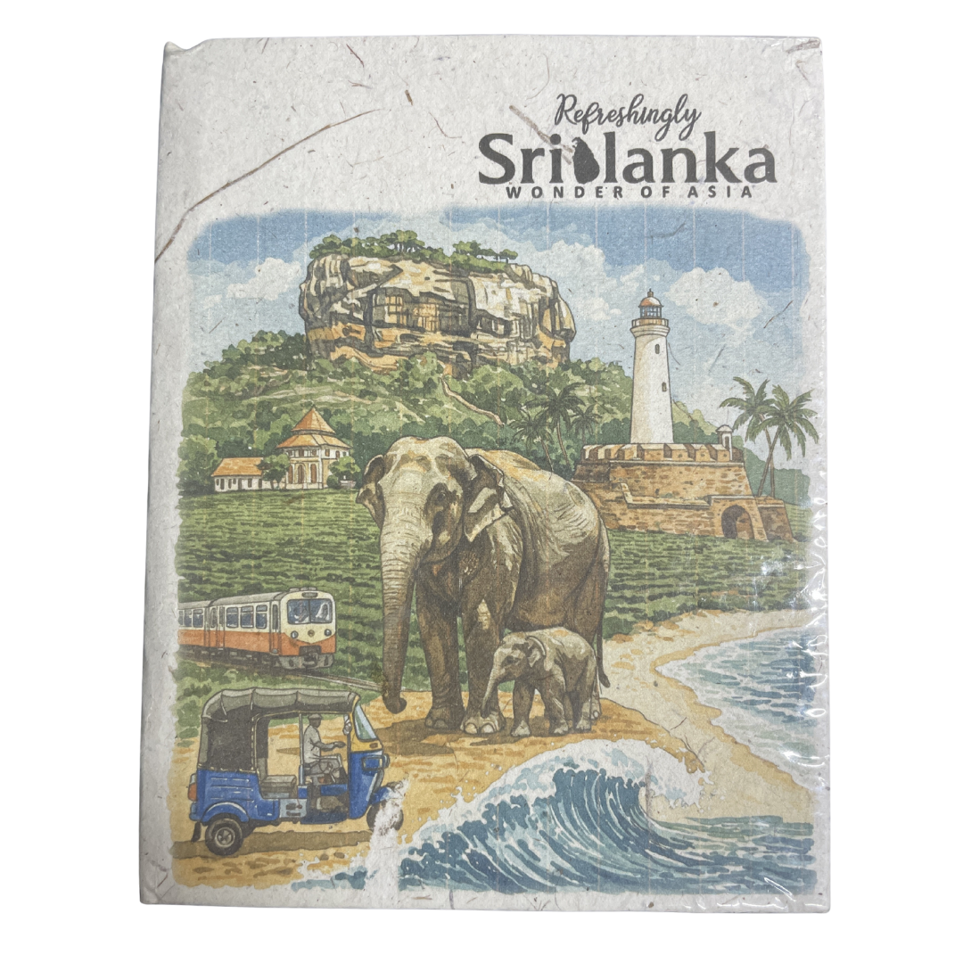 Sri Lankan Elephant Dung Paper Notebook – Eco-Friendly Gift(Available in multiple designs)