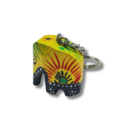 Hand-Painted Wooden Elephant Keychain – Sri Lanka Souvenir (Available in Vibrant Colors)
