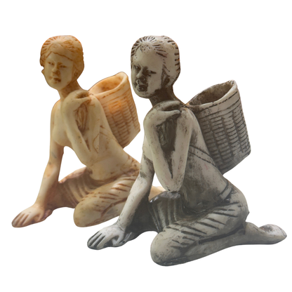 🍃 Handmade Polystone Tea Plucker Figurine – Traditional Tea Picker Statue