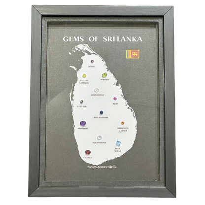 Gems of Sri Lanka – Natural Gemstone Map Frame