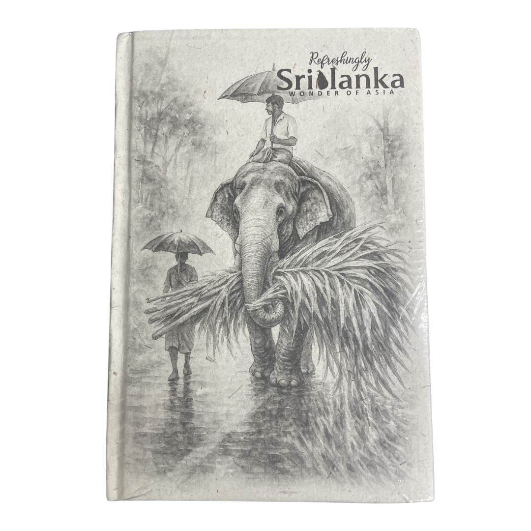 Sri Lankan Elephant Dung Paper Notebook – Eco-Friendly Gift(Available in multiple designs)