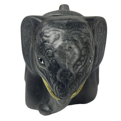 Handmade Elephant-Shaped Clay Tea Container – 3.5" with Lid – Sri Lanka