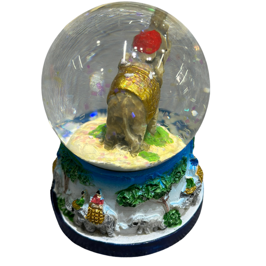 Sri Lanka Elephant Snow Globe – Handcrafted Glitter Water Globe Souvenir