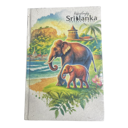 Sri Lankan Elephant Dung Paper Notebook – Eco-Friendly Gift(Available in multiple designs)