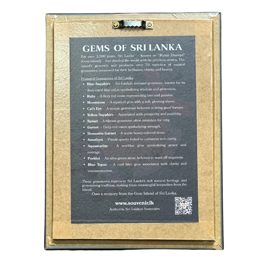 Gems of Sri Lanka – Natural Gemstone Map Frame