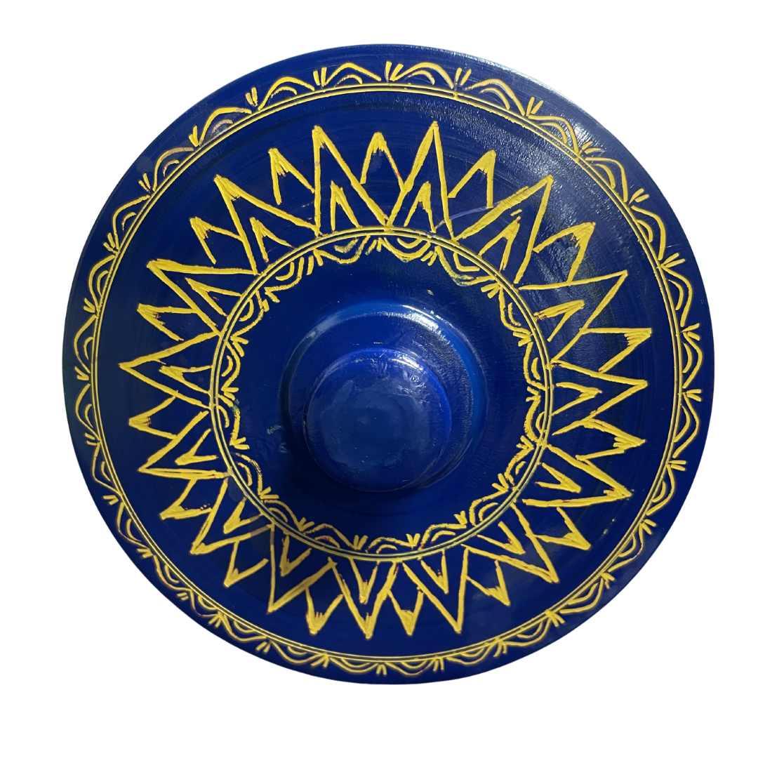 Traditional Sri Lankan Handmade Lacquer (Laksha) Wooden Box – Authentic Artisan Craft | 5" Dia × 3.5" Height