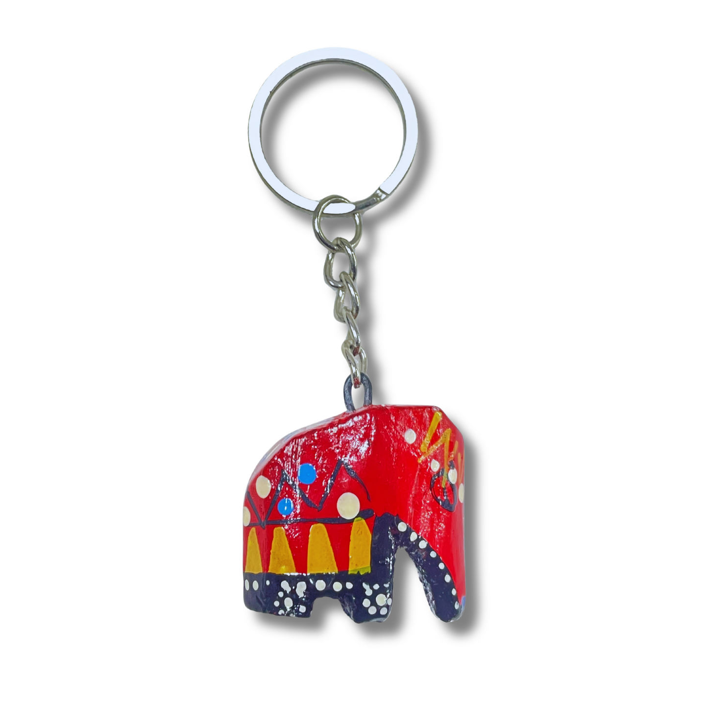 Hand-Painted Wooden Elephant Keychain – Sri Lanka Souvenir (Available in Vibrant Colors)