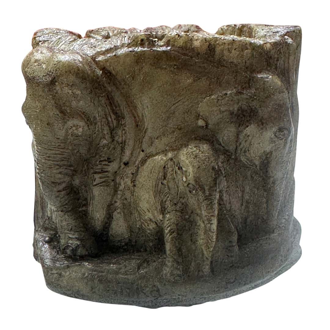 🐘 Handmade Sri Lankan Elephant Polystone Pen Holder – Multi-Purpose Desk Organizer