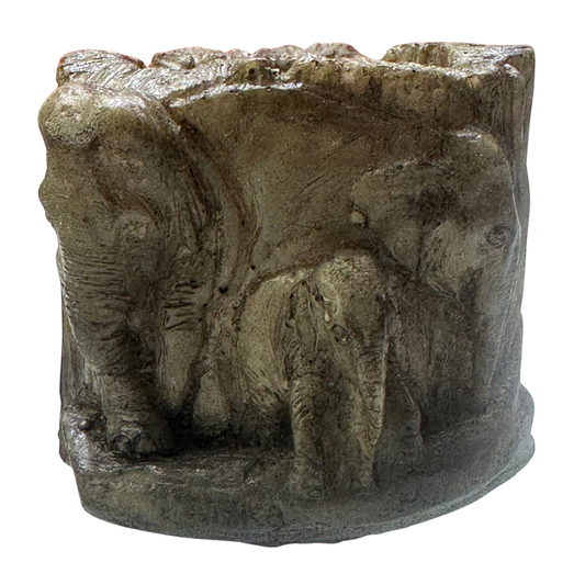 🐘 Handmade Sri Lankan Elephant Polystone Pen Holder – Multi-Purpose Desk Organizer