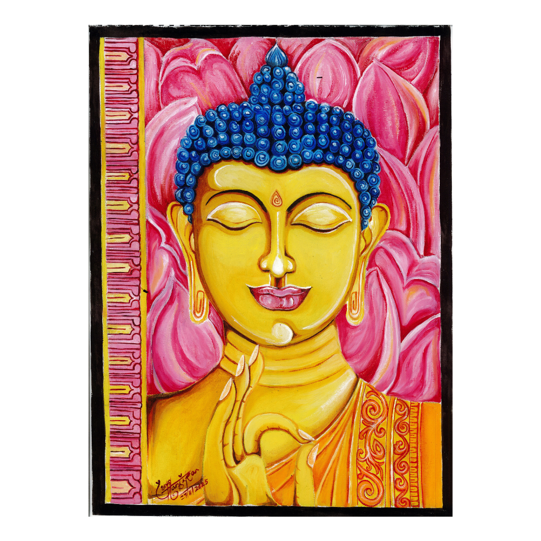 Buddhist art acrylic canvas wall decor Sri Lanka