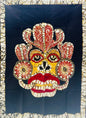 Authentic Sri Lankan Handmade Traditional Raksha Mask Batik Wall Hanging | Reversible Fabric Wall Art (91cm × 68cm)