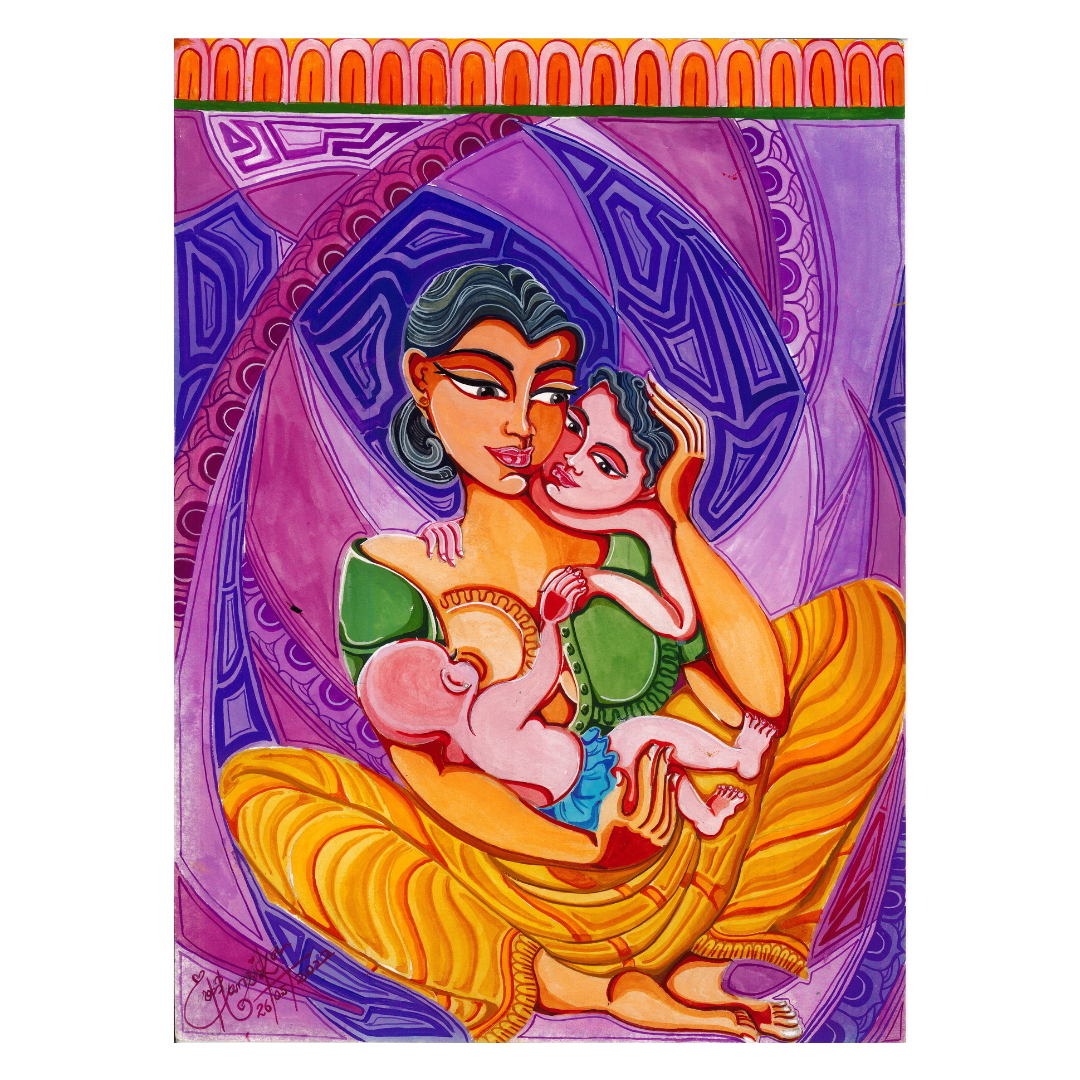 Sri Lankan acrylic painting on canvas 11.5x16 unframed