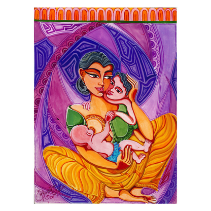 Sri Lankan acrylic painting on canvas 11.5x16 unframed