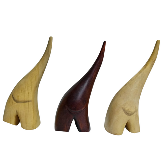 Handcrafted Modern Wooden Elephant – 6" (Inches) Tall | Made in Sri Lanka